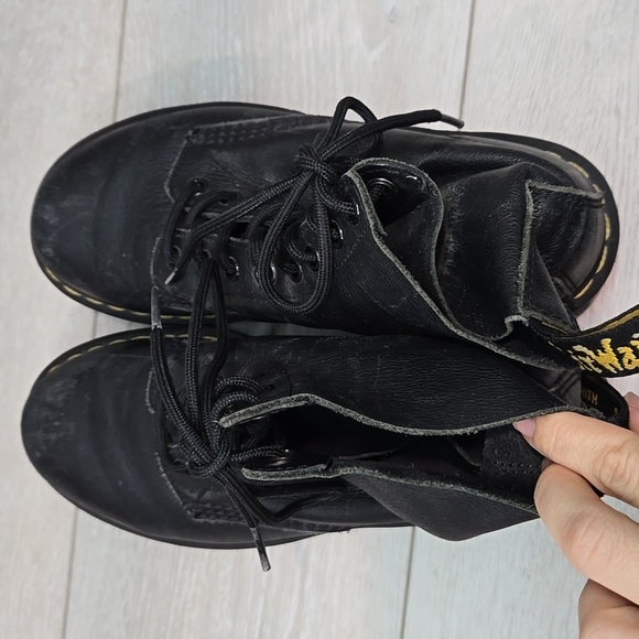 Dr.Martens Women 1460 Black Leather Motp High Top Lace-Up Boots Shoes Sz 8 - Picture 7 of 14